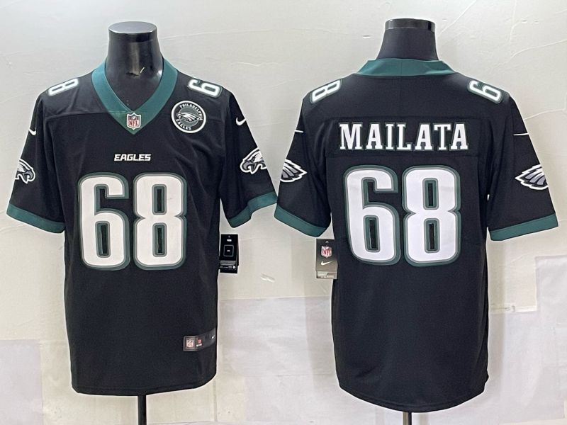 Men Philadelphia Eagles 68 Mailata Black Nike 2025 Limited NFL Jersey 007